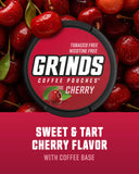 Grinds Coffee Pouches | 6 Cans of Cherry | 18 Pouches Per Can | 1 Pouch eq. 1/4 Cup of Coffee (Cherry)