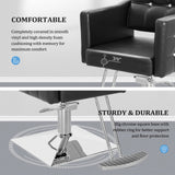 OmySalon Hair Salon Chair Hydraulic Barber Chair for Home Barbershop Black, Braiding Chair for Hair Stylist Heavy Duty, Styling Hairdressing Beauty Spa Equipment