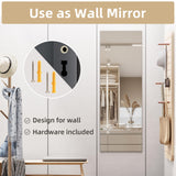 Hasipu Door Mirror Full Length, 47"x 15.8" Full Body Over The Door Hanging Wall Mounted Mirror for Bedroom, Living Room, Cloakroom, Square Black