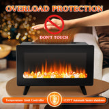 16" Small Freestanding Electric Fireplace Heater - Fire Places Electric Fireplace Stove with Realistic 3D Flames, Infrared Heater Indoor Space Heater, 750 |1500W, Overheating Protection