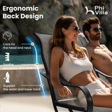 PHI VILLA Swivel Patio Dining Chairs Set of 4, Textilene Mesh Fabric, Brown