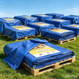 Tarp 40x60 Feet 5-7 Mil Heavy Duty Waterproof Tarp,20 Pack Bulk Full Pallet, Large Multipurpose Cover with Brass Grommets and Reinforced Edges, UV Resistant Thick Poly Tarps for Outdoor Cover