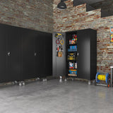 Large Metal Cabinet Two Lockable Doors Four Wheels,Four Adjustable dividers can be Used as Tool File Storage