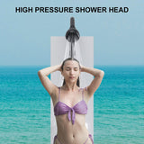 Outdoor Shower System, Matte Black Single Handle Outdoor Shower Faucet with High Pressure Shower Head and Valve for yard(Garden Hose Adapters Included)