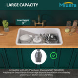 Miuara White Undermount Kitchen Sink 32 Inch - Large Topmount Fireclay Drop In Sink 32"x19"x10", Dual Mount Heavy Duty Deep Single Bowl, with 2 Custom Accessories, Glossy White, for Kitchen