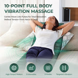 Himouta Full Body Massage Mat with Heat, Detachable Massager Pad Deep Tissue Pain Relief,10 Vibrating Motors for Relaxation at Home or Office