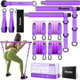 Ayombo Pilates Bar, Pilates Equipment with Adjustable Exercise Bands, Multifunctional Pilates Bar Kit with Resistance Bands for Women,Home Gym Workout Equipment