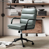 HOME Modern Faux Leather Home Office Chair with Tilt Lock & Metal Base