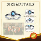 Oseew 2027 Custom Class Graduation Ring High School for Women (White Gold)