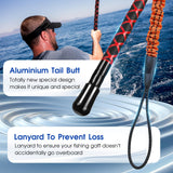 FISHAPPY Fishing Gaff Saltwater Fish Gaff with S316 Stainless Steel Fishing Hook Carbon Fiber Fishing Gaff 4'8''/ 7' (7' Gaff - 3'' Hook)