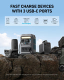 Anker Portable Power Station SOLIX C300, 288Wh LiFePO4 Backup Battery, 300W Solar Generator, 140W Two-Way Fast Charging, for Camping, Hunting, Travel, Blackout & Emergencies (Solar Panel Optional)
