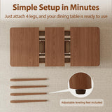 Solid Wood Extendable Dining Table for 4-8 People with Seamless Extension from 47.2 to 63 Inches