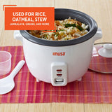 Electric Nonstick Rice Cooker 8-Cup (Uncooked) 16-Cup (Cooked), White Imusa