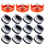 Weed Eater String Compatible with Black+Decker, AF-100 0.065" Weed Wacker String Refill 360ft Automatic Feed String Trimmer Replacement Line Spool for Black&Decker (12Spools + 3Caps+3Springs)