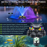 RELIY Pond Fountain Aerator, With 4 RGB Lights 1HP 110V 15000 GPH Stainless Steel Fountain Pump