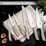15-Piece Knife Set with Block, High Carbon Stainless Steel Kitchen Knives with Built-in Sharpener, Dishwasher Safe, Ergonomic Non-Slip Handle, Black