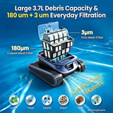 Automatic Robotic Pool Vacuum Cleaner for Inground & Above Ground Pools,Cordless Pool Vacuum Robot Wall Climbing Waterline Cleaning, Smart Navigation, 180-Min Runtime up to 2150 Sq. Ft., Self-Parking