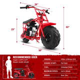 BRM100 Mini Dirt Pit Bike 105cc 4-Stroke Off Road for Teens Adults 220 LBS