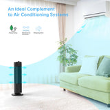 Emerson FAT2835-A Tower 60 Degree Oscillating Fan, 3 Speed Settings with Manual Knob, and Convenient Carry Handle, Black