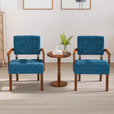 FAGAGA Accent Chairs Set of 2, 2 Solid Wood Armchairs with Side Table