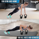 Yes4All 50 lb Kettlebell Cast Iron for Dumbbell Weights Exercises, Gym, Fitness, Full Body Workout Equipment Push up, Grip and Strength Training