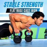 Yes4All 60 lbs Kettlebell Heavy Cast Iron Solid Smooth Handle Weights for Women/Men, Strength Training Equipment