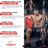 SAWANS Neck Trainer Harness for Weight Sports - Neck Stretcher & Head Trainer - Adjustable, Black SAWANS