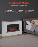VEVOR 65.5 inch Freestanding Fireplaces, 1500W 5120BTU Fake Electric Fireplace Stove Heater with Mantel, Overheating Protection, Adjustable Flames,Timer, Remote, for Living Room,Bedroom