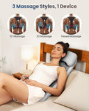 COMFIER Cordless Back Massage Chair Pad with Multi Functions, 2D/3D/Mix Shiatsu Neck and Back Massager with Heat, Chair Massager for Home Office Indoor/Outdoor Use