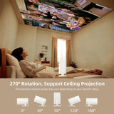 Mini Projector, Portable Projector 4K & Full HD 1080P Support, 270° Rotation Outdoor Projector, Movie Projector Compatible with Smartphone, TV Stick, Laptop, PS4, HDMI, USB