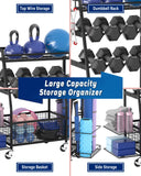 Staransun Staransun Weight Rack for Dumbbells - Dumbbell Rack for Home Gym - Home Gym Storage Rack with 4 Flexible Wheels - Weight Rack for Home Gym with Side Storage and Hooks Staransun