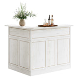 Tribesigns Bar Cabinet, L-Shaped Home Bar Table with Stemware Racks, 4-Tier Corner Bar Unit Liquor Wine Bar Table Reception Desk for Home Pub, White