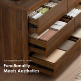 Oransail 9 Drawer Dresser, 63" Wide Walnut Dresser with Soft-Close Drawers