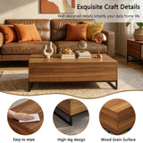 43" Lift Top Coffee Table with Storage, Desk Height Walnut Table