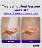 Evana Filtered Shower Head with Filters - Removes up to 99% Chlorine & Heavy Metals - High Pressure Shower Heads – Bathroom Accessories - Shower Filter - Rain Shower Head Filters - Chrome Showerhead