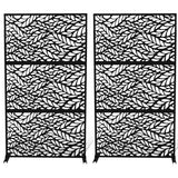 Metal Privacy Screen Outdoor Set of 2, 72" H×47" W Privacy Fence, Privacy Fence Panels