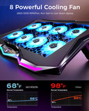 AICHESON Laptop Cooling Pad with 8 Cooler Fans for 15.6-17.3 Inch Computers