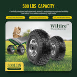 Wiltire (2 Pack) 4.10/3.50-4 Flat Free Tire and Wheel 10-Inch Solid Wheel Replacement with 5/8 Bearings,2.2" Offset Hub -Compatible with Hand Truck,Wheelbarrow(Gray)