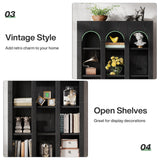 Tribesigns 5-Tier Arched Bookshelf, 70.87-Inch Mid Century Modern Bookcase