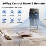 Auertech 5.5 Gal Swamp Cooler, 1800 CFM Evaporative Air Cooler with 3 Speeds, 12H Timer, 120°Oscillation, Windowless Room Cooling Fan with 4 Ice Packs, Portable Air Cooler for Indoor, Garage, Bedroom