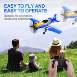 Beffkkip RC Plane 3-Channel 2.4GHZ RC Airplane, P51D Mustang Fighter with 2 Batteries, KF602 Remote Control Plane Gyroscopes Stabilization System Easy to Fly Suitable for Beginners, Kids, Adults