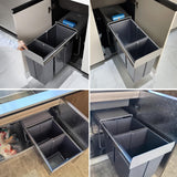 40QT Under Cabinet Pull-Out Trash Can, Heavy Duty Soft Close Waste Bin, Space-Saving Kitchen & Laundry Garbage Organizer (26x48x42.5cm) - Perfect for Small Spaces