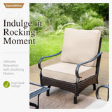 Sophia & William 7 Piece Metal Patio Furniture Set, Beige Cushion