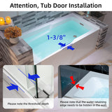 WOODBRIDGE 60" Acrylic Rectangular Alcove Soaking Bathtub in White with Right Drain, Chrome Pop-Up Drain Included BA6030R