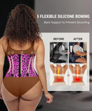 FeelinGirl Belt Tummy Control Waist Cincher Trimmer Waist Trainer for Women Workout Body Shaper Rose Leopard 3XL
