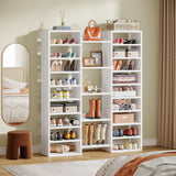 Tribesigns 14-Tier Shoe Rack, White Shoe Storage Cabinet with 22 Open Cubbies, 46 Pairs Wide Entryway Shelf for Shoes, Modern Organizer for Closet Living Room Entryway Hallway