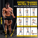 HOXWC Pilates Equipment, Portable Pilates Bar Kit with Resistance Bands, Professional Adjustable Heavy Duty Squat Workout Equipment for Men, Home Gym Muscle Strength Training, Full Body Exercise