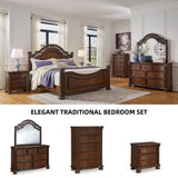 Signature Design by Ashley Lavinton Traditional Dresser with 7 Smooth-Gliding Drawers and Felt-Lined Top Drawer for Bedroom, Dark Brown, 60' W x 18.63' D x 37.5' H