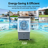 VAGKRI Evaporative Air Cooler Portable Swamp Cooler, Outdoor Air Conditioners 3-IN-1 Cooling Fan with Remote Control Water Self-filling, 24H Time, 3 Modes & Wind for Garden, Garage, Patio, Living Room