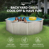 Aquarian Phoenix 18-Foot x 52-Inch Round Above Ground Swimming Pool – Easy to Assemble Backyard Family Water Recreation with Steel Frame & Metal Wall